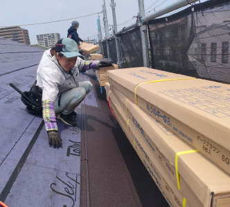 防水紙敷き込み